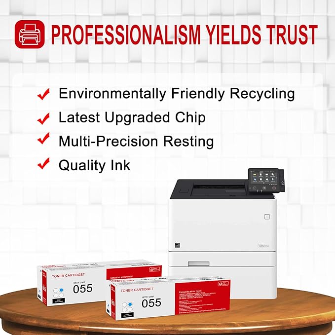 2 Pack 055 3015C001 Cyan Toner Cartridge: Compatible CRG-055 Replacement for Canon i-SENSYS LBP660 MF740 Series ImageClass LBP660C LBP664Cdw MF740C MF741Cdw MF743Cdw MF746Cdw MF740 Series Printer