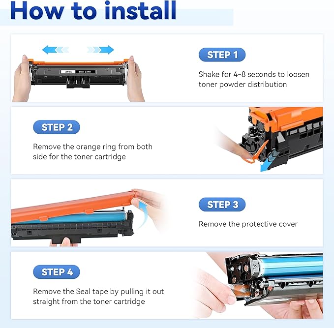 210A Toner Cartridge 4Pack Compatible with HP 210A 210X Toner Cartridge with 210A Toner Color Laser Jet Pro MFP 4301fdw 4201dw 4201dn 4301fdn 4301fdw 4301dw Printer (Black/Cyan/Magenta/Yellow)