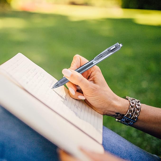 Aozora Black Gel Pens Fine Point Smooth Writing Pens 100 Pack Retractable Black Ink Pens 0.5mm Quick Dry Office School Supplies (Black-100pack)