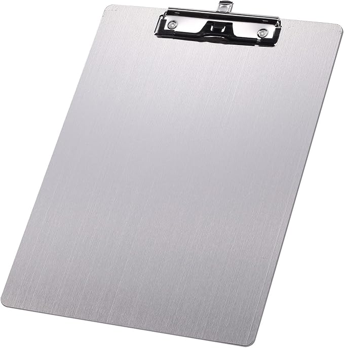 304 Stainless Steel Metal Dry Erase Clipboards with Pen Holder,Double-Sided Anti-Fingerprint White Board,Letter Size(Not to be adsorbed by Magnets)