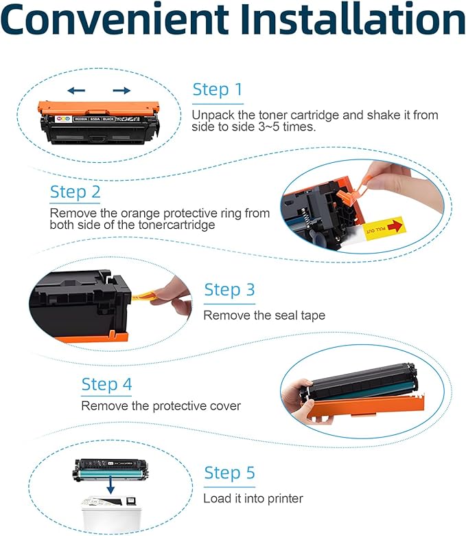 658A Remanufactured Toner Cartridges 4 Pack(with Chip) Compatible with 658A Toner Cartridge W2000A W2001A W2002A W2003A- Working with Color Enterprise M751dn M751n Printer(Black Cyan Yellow Magenta)