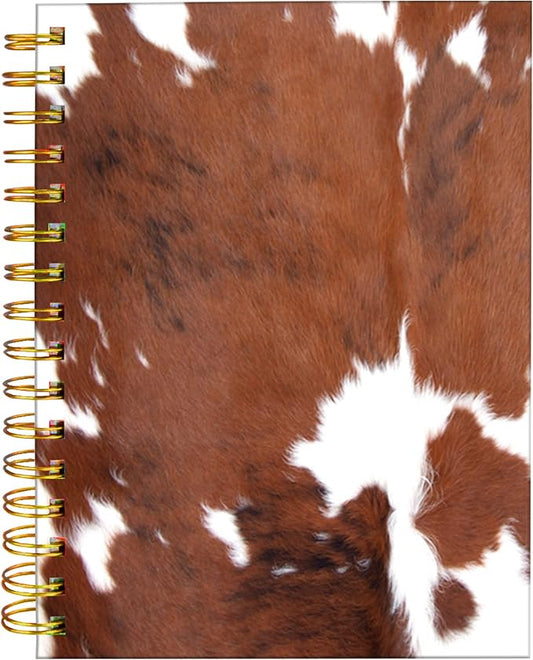 iampanda Spiral Journal Notebook,Strong Twin-Wire Binding with Premium Paper for Girl Women,60 Sheets A5 College Ruled Notebook/Journal,Perfect for School Office Home Gifts,Cowhide Farm Animal Skin