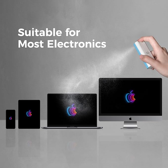 CLICK CLEAN Touchscreen Mist Cleaner, Screen Cleaner, All in One Screen Cleaner Spray with Microfiber and Phone Stand for All Phones, Laptop and Tablet Screens (Light Blue)