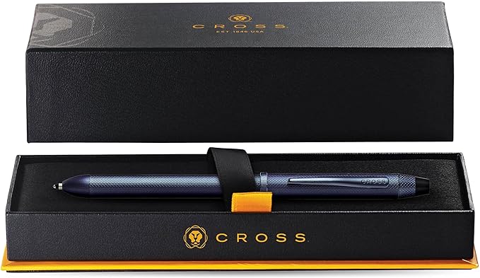 Cross Tech3+ Refillable Tech3+ Presented in a Premium Gift Box - Medium Point, Black Ink, Dark Blue