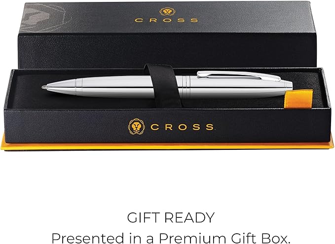 Cross Calais Refillable Ballpoint Pen Presented in a Luxury Gift Box - Medium Point, Black Ink, Polished Chrome