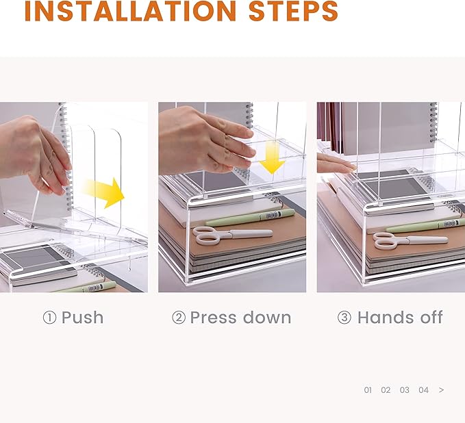 Desk Organizers and Accessories, Acrylic Desk Organizer with Drawer, Office Supplies Organization Storage, Clear Acrylic File Organizer for Desk - 1 Pack