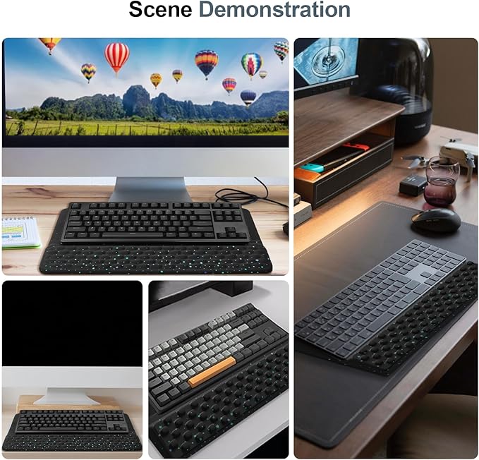 Computer Keyboard Stand with Wrist Rest,Comfy Ergonomic Tilted Keyboard Holder,Keyboard Tray Support for Office Home (Blue Starry Sky)