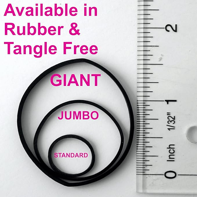 200, Jumbo Size, Brown Color, US Made Rubber Hair Bands for Pony Tails and Braids In A Clamshell