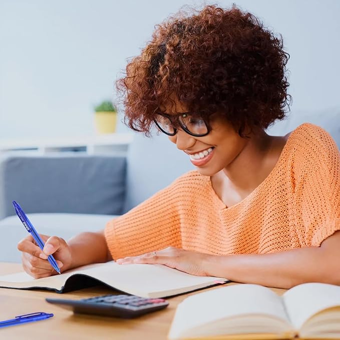 Blue Pens Bluk | 60 Pack Durawrite Retractable Ballpoint Smooth Writing | Ball Point Click Pens Blue Ink 1.0mm with Clear & Vivid Lines for Servers School Office Supplies, Lapiceros