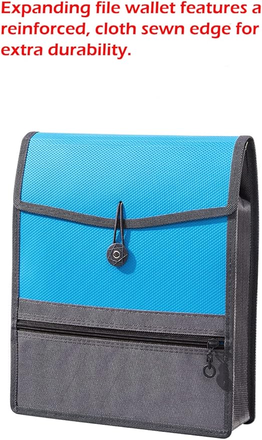 Expanding File Folder Document Organizer with Elastic Cord & Button Closure, 3.5" Expansion, Letter A4 Expandable File Folder with Zipper Closure for Home School Office Organization，4 Pack