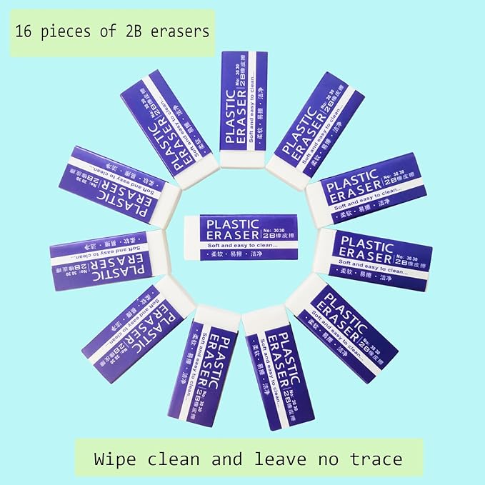 Dreamm White Erasers 6 Pack Pencil Erasers White Erasers for Kids Bulk for Students School Supplies Office Prize Gifts (White 6 Pcs)