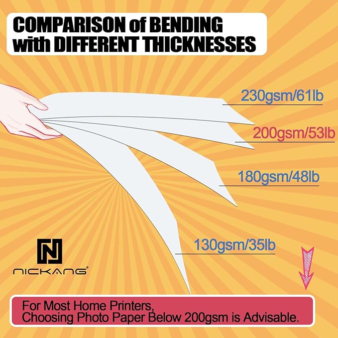 Glossy Photo Paper 8.5x11, 53 LB/200 gsm, 30 Sheets, Letter Size, Photo Paper for Inkjet Printer, Photo Printer Paper, Picture Paper