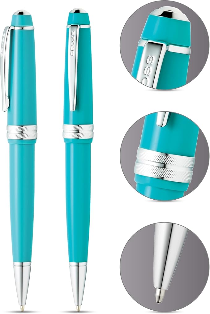 Cross Bailey Light Refillable Ballpoint Pen Presented in a Everyday Gift Box - Medium Point, Black Ink, Polished Teal