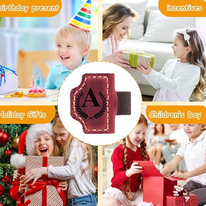 Custom Bookmark with Pen Holder with 26 Letters Personalized Magnetic Leather Book Mark, Customized Name Book Marker Clip with Initial for Men Women, Gifts for Book Lovers, Readers, (Green, W)