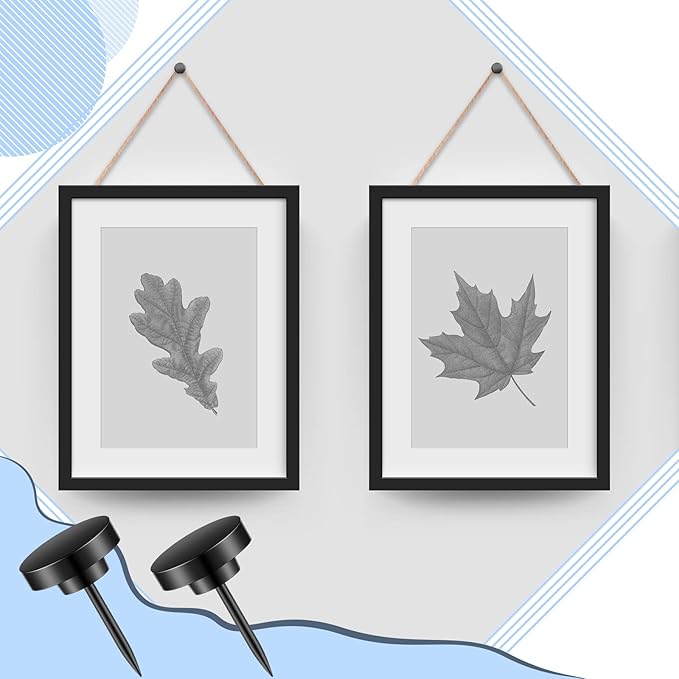 30 Pieces Push Pins, Metal Thumb Tacks for Picture Photo Hanging, Wall Pins for Board Posters Bulletin Maps, Wall Tack for Office Home Decorative (Black)