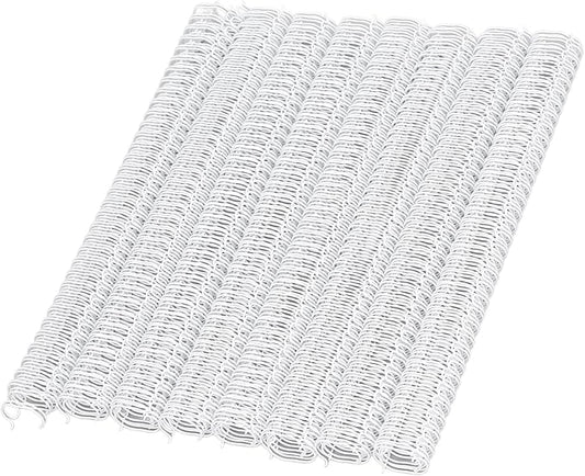 100 Pack Double Loop Wire Binding Spines, 3 to 1 Pitch,1/2 Inch Wire Cinch Book Binding Fit for School Office Notebook Maker, YolieraArt Metal Spiral for Bindings, (100 Sheet Capacity, White)