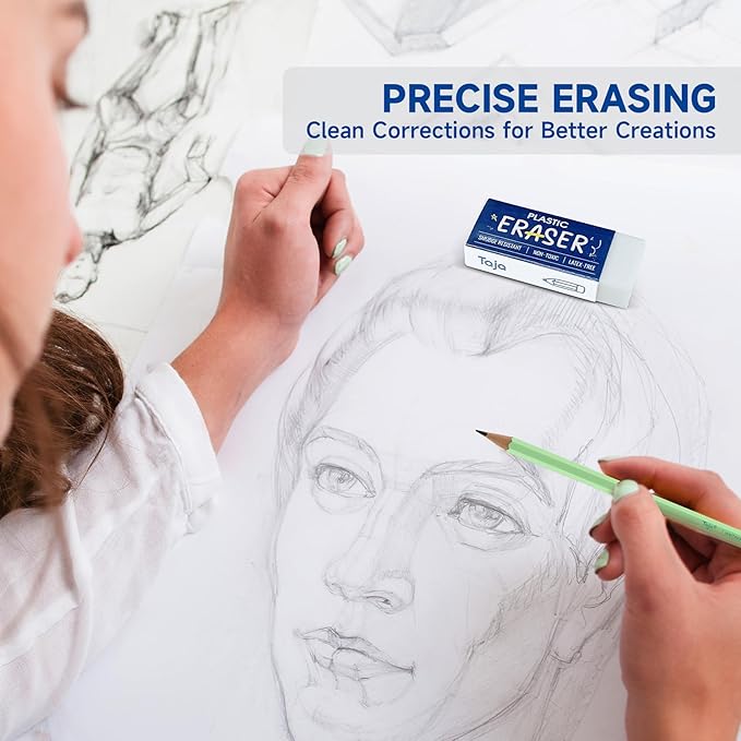 144 Pack White Erasers Bulk, Large Pencil Erasers for School, Classroom, Teacher, Homeschool, and Office Supplies