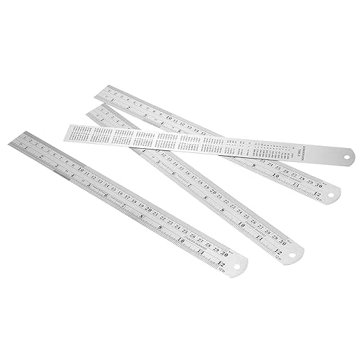 30 Pack 12 Inch Stainless Steel Ruler, Metal Straight Edge Rulers with Inches and Centimeters Precision Measuring Metal Ruler