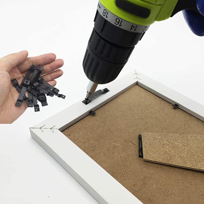 50 Pack Small Sawtooth Picture Hangers - Steel Picture Hanging Solutions with Screws, for Hanging Clock Paintings Artwork Frame Hooks (Black)