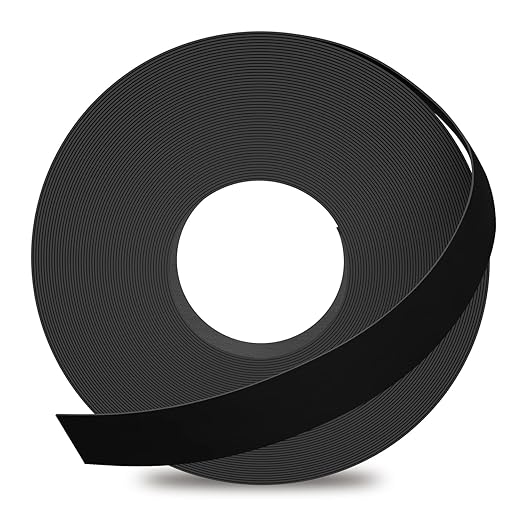 GSCIT Club Black Edge Banding, 3/4 inch x 50ft Melamine Edge Banding with Hot Melt Adhesive Preglued Cabinet Edge Banding Flexible Black Veneer Edging
