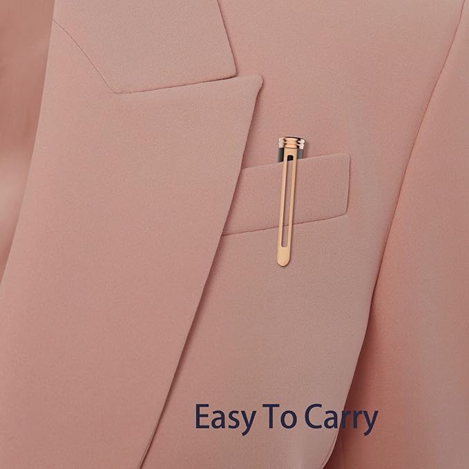 Cambond Ballpoint Pens Black Pen - Bulk Metal Pen Black Ink 1.0 mm Medium Point Rose Gold Pens for Men Women Police Uniform Office Business, 3 Pens with 6 Refills (Black)