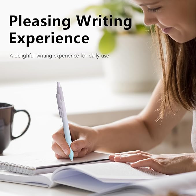 Black Ballpoint Pens, 8Pcs 1.0mm Medium Point Smooth Writing Pen, High-end Long Lasting Ball Pens for Journaling, Home, Office, Supplies, Aesthetic Gifts (Gradient-8pcs)