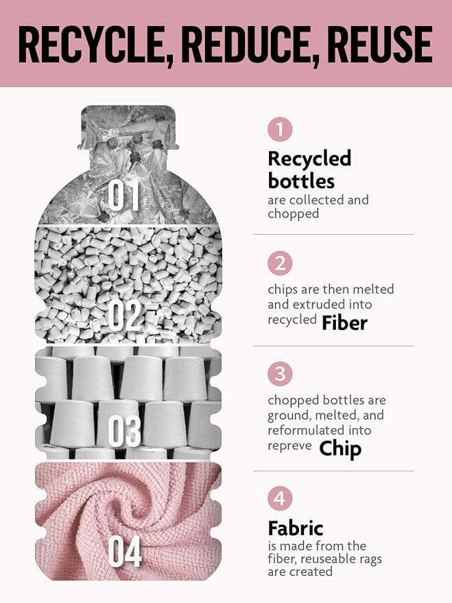 Fantasticlean Microfiber Cleaning Cloth Roll -90 Pack, Tear Away Microfiber Towels, 12" x 12", Reusable, Washable, Scratch Free, Ultra Absorbent Dish Rags for Car, Home, Garage or Shop (Pink)