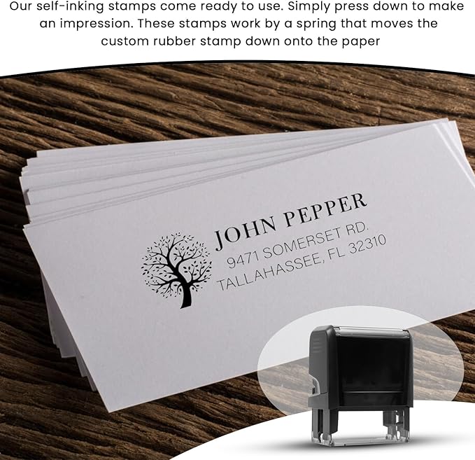 Custom Address Stamps Self Inking or Wood Handle 20+ Designs to Choose from! Return Address Stamp Stamper Self Inking Personalized Customized Stamp Return Address Floral Wedding Script Labels Mail