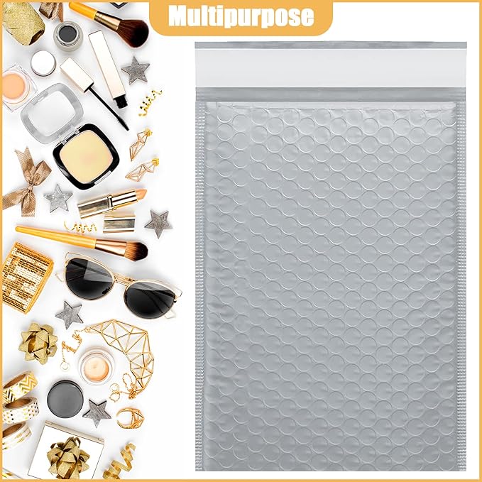 14.25in x 19in Bubble Mailer, Gray Poly Mailer, Padded Envelope, Shipping Envelope, Waterproof, Self-Sealing, For Small Business, Shipping, Mailing, Boutique Packaging(10PCS)