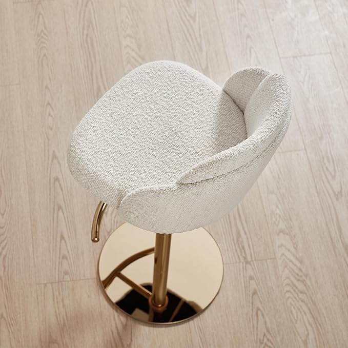 CHITA Adjustable Bar Stools Set of 3, Swivel Counter Height Stools with Stainless Steel Base for Bar, Kitchen Island, Dining Room, Gold