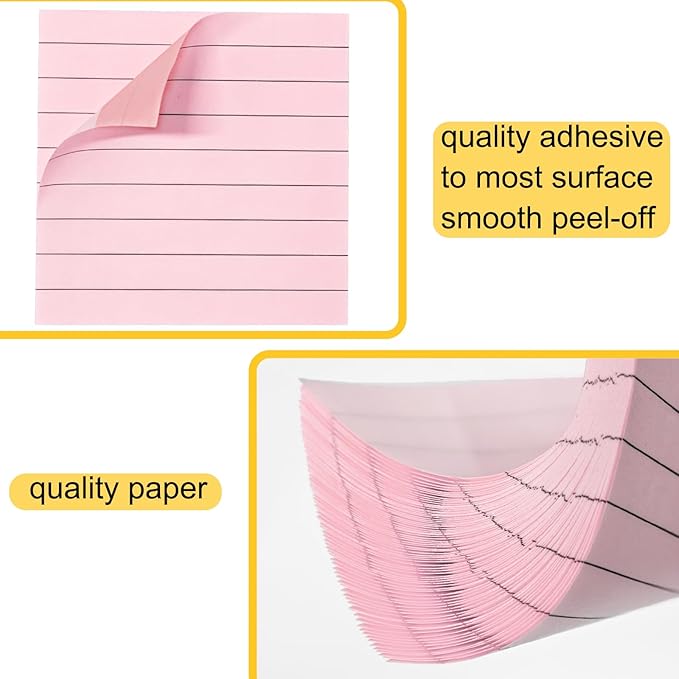 48 Pack 3840 Sheets Lined Sticky Notes 3X3 in Ruled Self Sticky Note Pads 80 Sheets/pad Colorful Sticky Notes with Lines Post Notes for Office, Home, School, Meeting