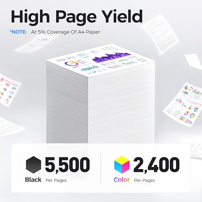 6510 6515 Toner Cartridge 106R03480 106R03477 106R03478 106R03479 Replacement Compatible for Xerox Phaser 6510N 6510DN 6510DNM 6510DNI WorkCentre 6515N 6515DN 6515DNM 6515DNI Black Color Printer 4Pack