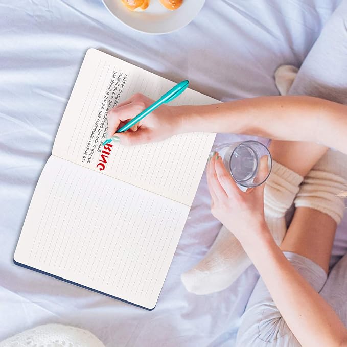 12 Pack College Ruled Notebook Journals Bulk, Lined Paper, 60 Page, 5.5x8.3 inch, A5, Travel Journal Set for Travelers, Students, Church, Office, Writing Diary Subject Notebooks Planner, Blue