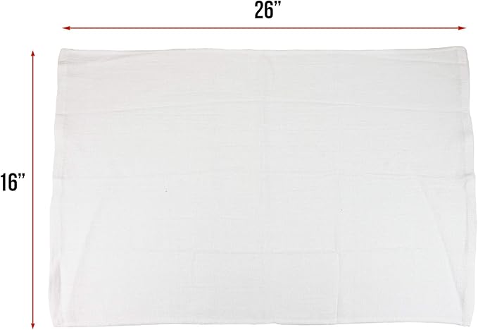 Arkwright Surgical Huck Towels - (Pack of 12) Lint Free & Highly Absorbent Pre-Treated Cotton Cleaning Cloths, Perfect for Medical, Auto Detailing, Window Glass, and Shop, 16 x 26 in, White