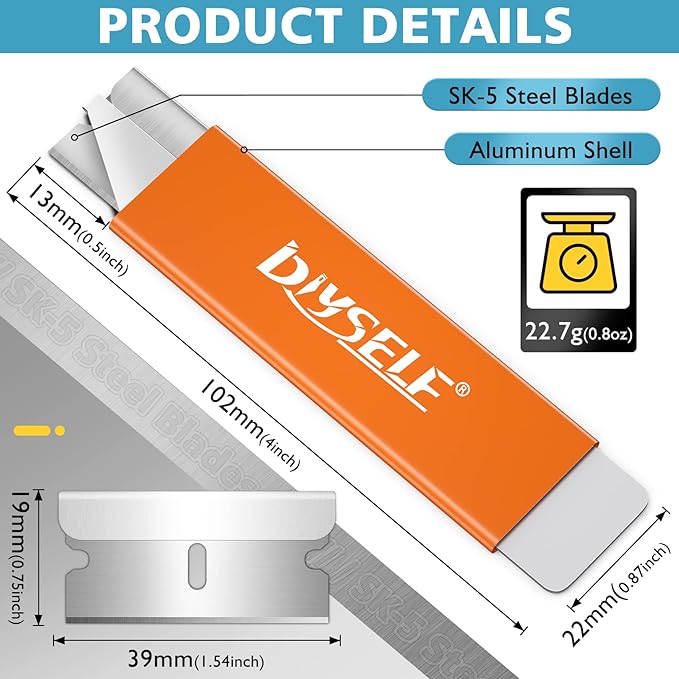 DIYSELF 12 Pack Box Cutters, Utility Knife Retractable, Exacto Knife, Box Cutter Knife Metal Sheath, Razor Knife for Packages, Letters and Papers, Utility Knife with Single Edge Razor Blade (Orange)