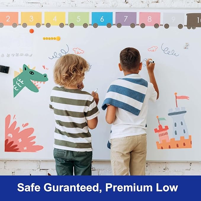 Comix Low Odor Dry Erase Markers, 12 Bulk Black Color Whiteboard Markers, Chisel Tip Thick Markers for Kids Teachers