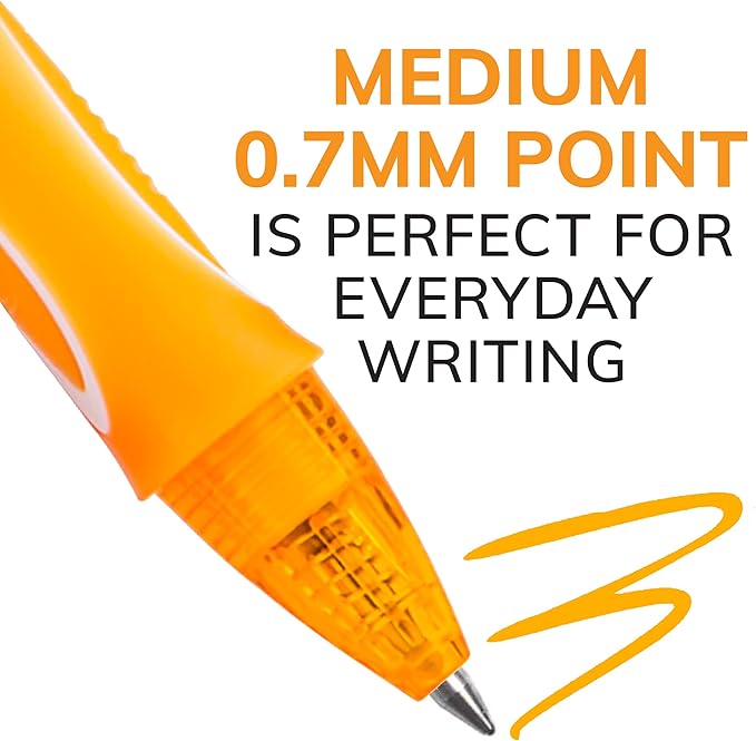 BIC Gelocity Quick Dry Assorted Colors Gel Pens, Medium Point (0.7mm), 8-Count Pack, Retractable Gel Pens With Comfortable Full Grip