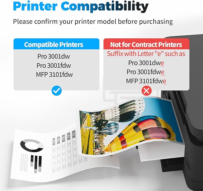 138A Toner Cartridge Black (with CHIP) Replacement for HP 138A W1380A 138X W1380X Compatible for HP Pro 3001dw 3001fdw MFP 3101fdw Printer (1 Black, with Chip)