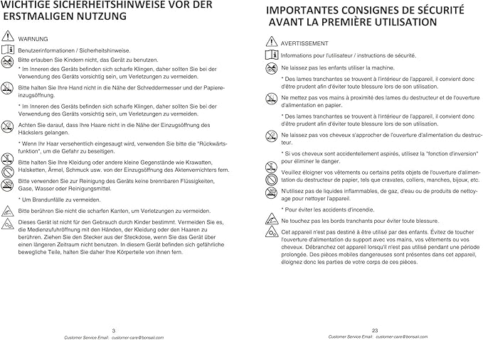 Bonsaii Paper Shredder, 3.4 Gals Wastebasket, 5-6 Sheet Crosscut Shredder for Home Use