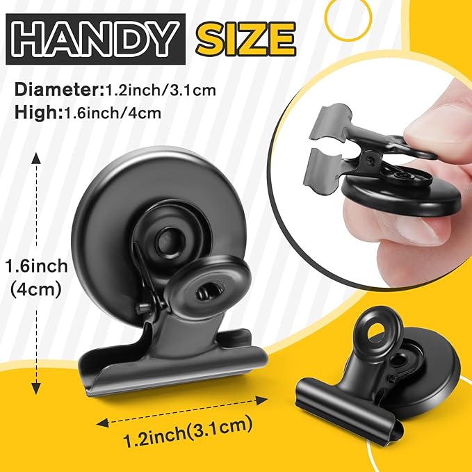 40 Pack Heavy Duty Magnetic Clips, Fridge Magnet Whiteboard Magnet Clips, Refrigerator Magnets Clip, Non-Scratch Clip Magnets for Fridge Whitoboard, Locker Magnets for School, Office, Home, Kitchen