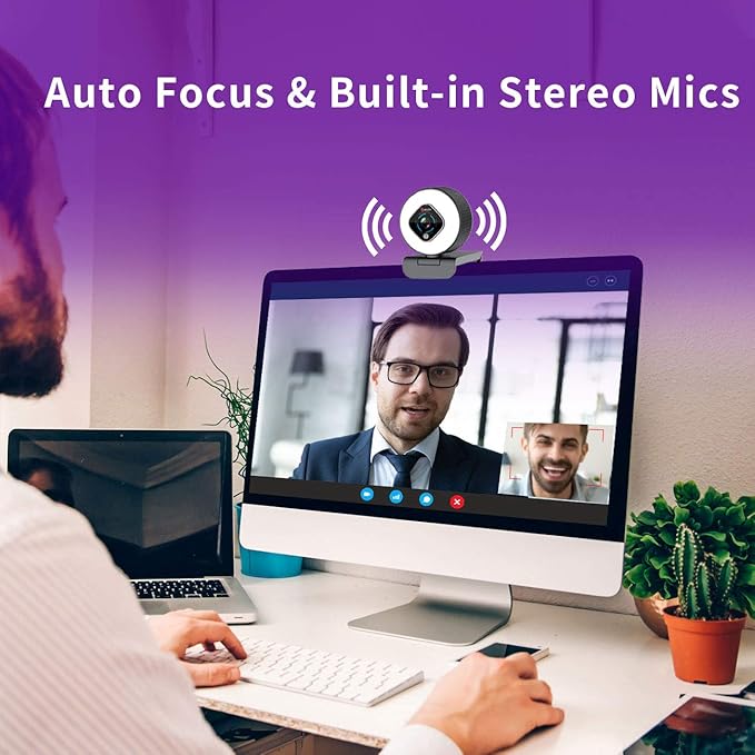 Angetube Streaming Webcam 1080P with Ring Light - HD Web Camera with Digital Zoom Autofocus for Computer PC Laptop Mac 962 USB Web Cam for Gaming Xbox Google Meet