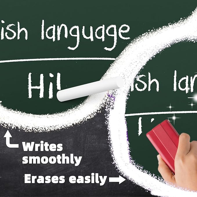 Blue Chalk 100PCS, Low Dust Chalks Stick Bulk for Chalkboard Blackboard Non-Toxic