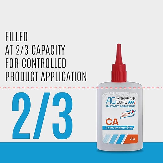 Adhesive Guru CA Glue with Activator Woodworking (2 x 0.9 oz - 2 x 3.38 fl oz) Ca Glue for Woodworking, Cyanoacrylate Glue and Activator (2 Pack)