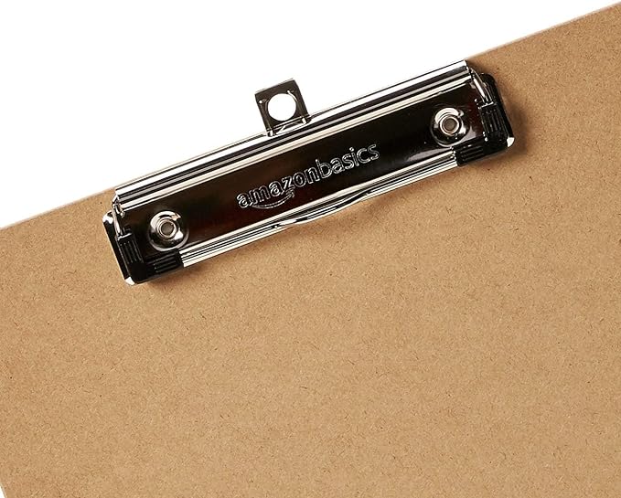 Amazon Basics Hardboard Office Clipboard,Letter Size, 9" x 12.5", 30-Pack, Brown