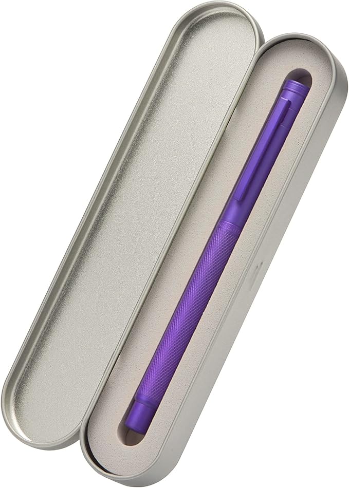 Hongdian 1851 Purple Forest Fountain Pen Medium Nib, Classic Design with Converter and Metal Pen Case