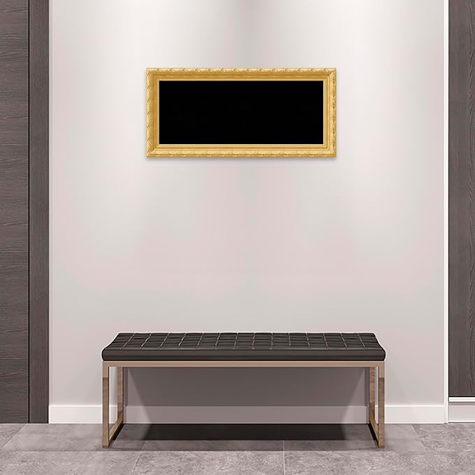 Amanti Art Black Cork Board for Wall, 16x34 Vision Board with Gold Wood Frame, Medium Corkboard Office Decor for Home Organization, Traditional Corkboard Pinboard to Display Items for Home