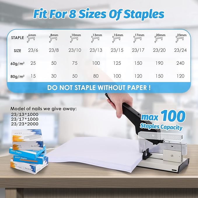Heavy Duty Stapler - Effortless 240-Sheet Office Stapler with Adjustable Paper Guide, Super Capacity with 4000 Staples