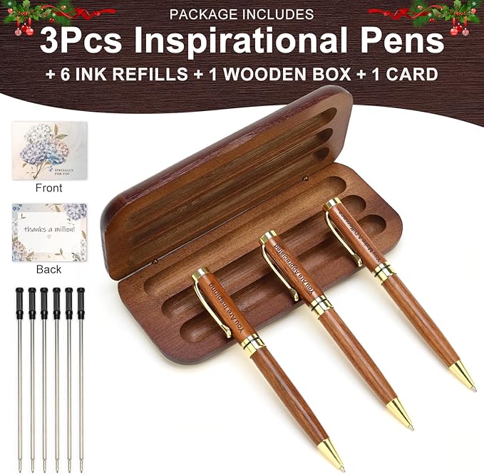 3 Pcs Cool Pens with Box, Thank You Gift for Women Coworkers Teachers Appreciation Gifts Mentor Daycare Teacher Gift Leaders Lady Difference Maker Gifts Christmas Employee Presents Fancy Pen Set