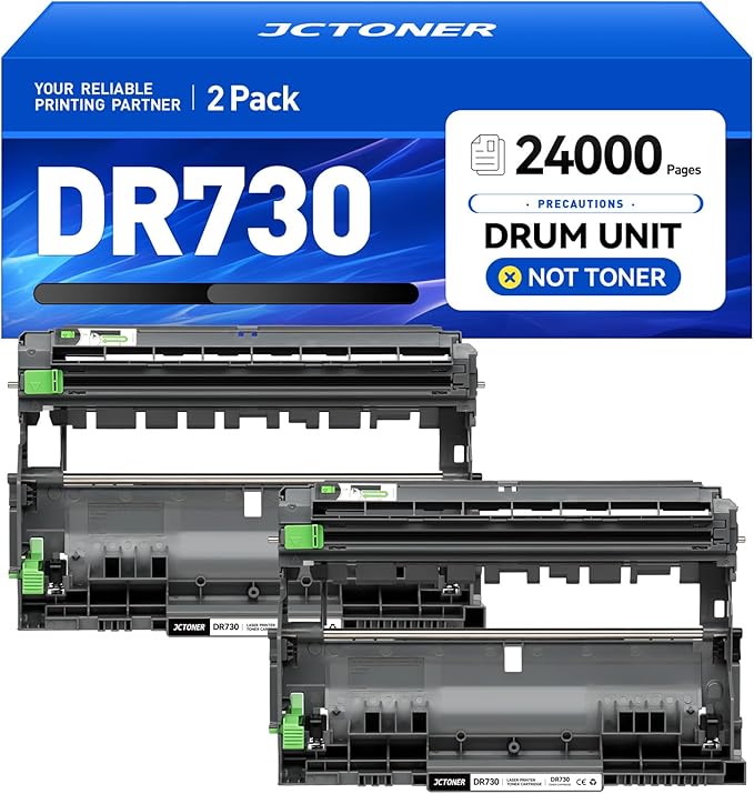 DR730 Drum Unit (Not Toner) 2-Pack Replacement for Brother DR-730 Imaging Drum Compatible MFC-L2710DW MFC-L2750DW DCP-L2550DW HL-L2350DW HL-L2395DW HL-L2370DW HL-L2390DW MFC-L2690DW HL-L2325DW Printer