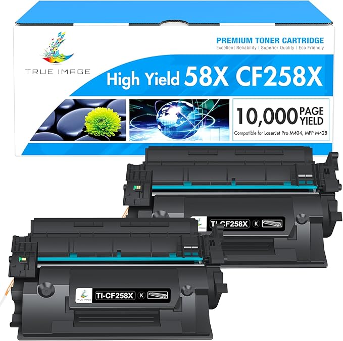 58X CF258X Toner Cartridge Black M428fdw High Yield Compatible Replacement for HP 58X CF258X 58A CF258A for HP Laserjet Pro M404n M404dn M404dw MFP M428fdn M428dw Printer Ink 2 Pack